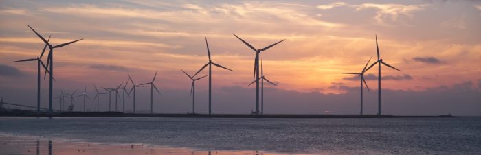 Windfarm sunset