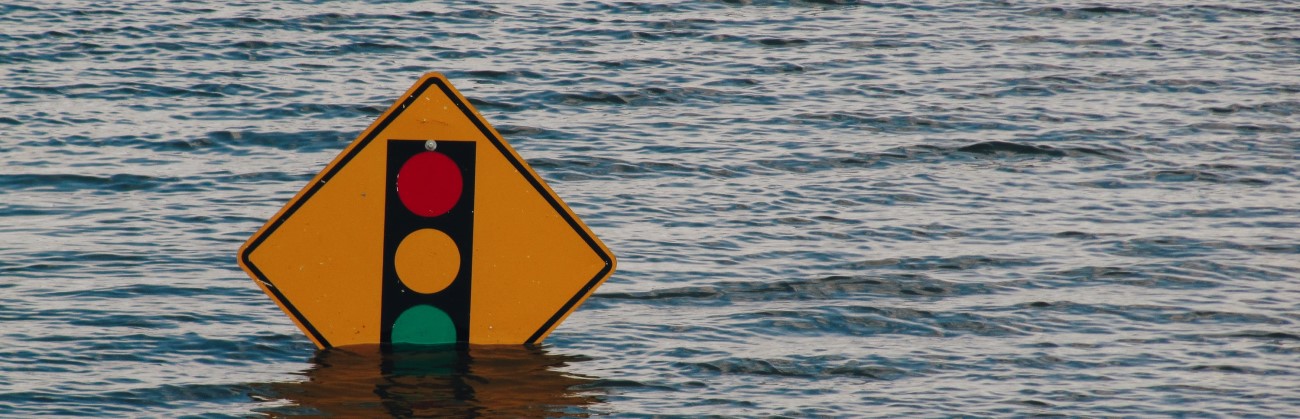 Road sign flooding
